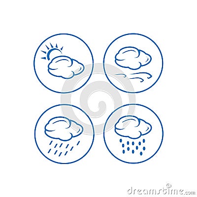 Modern weather icons Vector Illustration