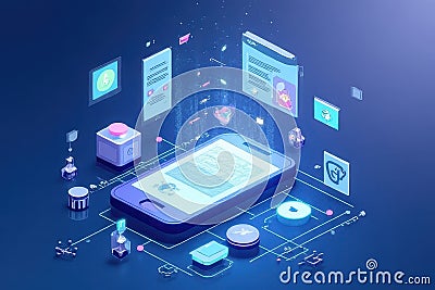 Modern Web Development Techniques: Progressive Web Apps in Action Stock Photo