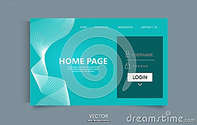 Modern Web Interface Home Page Template. Elegant Login Page Design UI UX Concept Vector Illustration