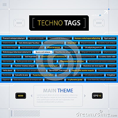 Modern web template with tag cloud Vector Illustration