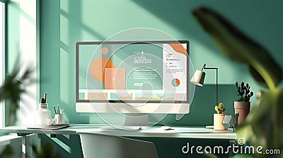 Modern Website Design, Clean Aesthetics, Minimalist Layout, and Intuitive User Interface, Enhancing User Experienc Stock Photo