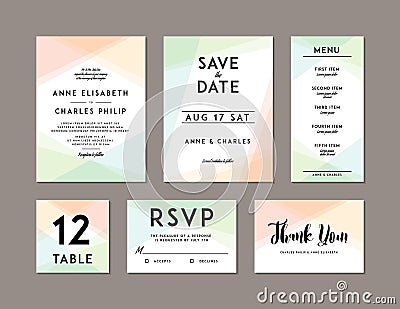 Modern Wedding Set template Vector Illustration