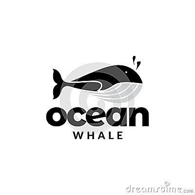 Modern whale orca minimal logo design vector graphic symbol icon illustration creative idea Cartoon Illustration