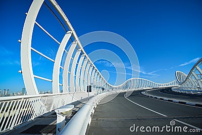 Modern white abstract Bridge Stock Photo