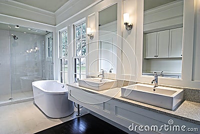 Modern white bathroom Stock Photo