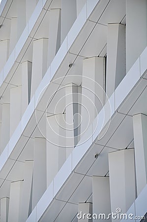 modern white building exterior symetric windows in a row modern architecture Stock Photo