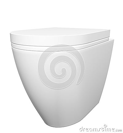 Modern white ceramic and acrylic toilet bowl Cartoon Illustration