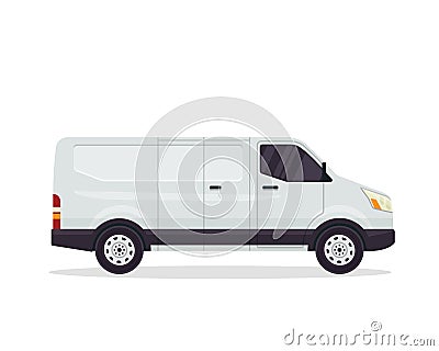 Modern White Commercial Cargo Delivery Vehicle Illustration Vector Illustration