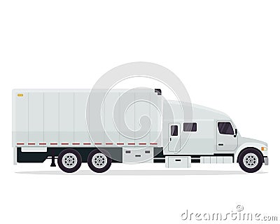 Modern White Commercial Cargo Delivery Vehicle Illustration Vector Illustration