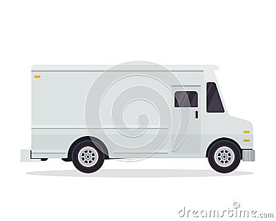 Modern White Commercial Cargo Delivery Vehicle Illustration Vector Illustration