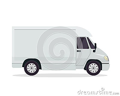 Modern White Commercial Cargo Delivery Vehicle Illustration Vector Illustration