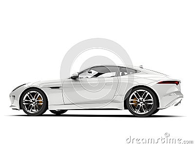 Modern white concept sports car - side view Stock Photo