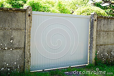 Modern white gate aluminum home classic portal Stock Photo