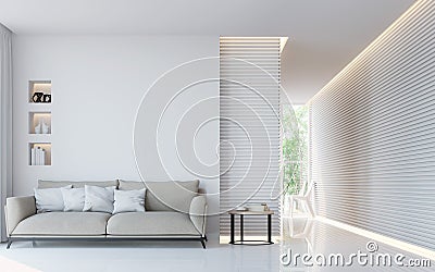 Modern white living room interior 3d rendering image Stock Photo