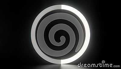 Modern white luminous circular progress loading bar. 3D animation. Tech concept for app load download process. Abstract graphic Stock Photo