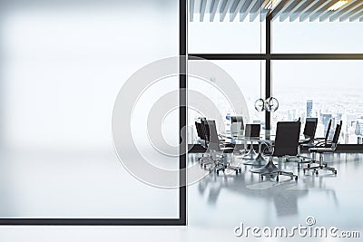 Modern white meeting room with copyspace Stock Photo