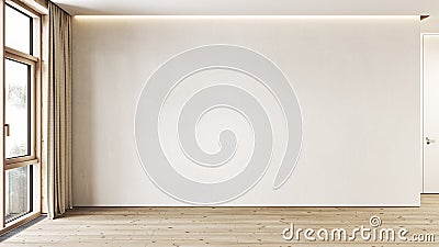 Modern white minimalist interior blank wall. Cartoon Illustration