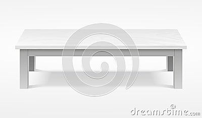 Modern white table, exhibition presentation desk vector mockup Vector Illustration