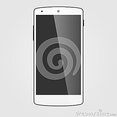 Modern white touchscreen cellphone. Vector Illustration