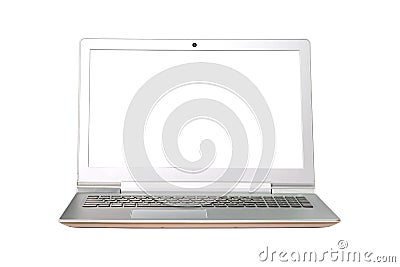Modern widescreen laptop with empty screen Stock Photo