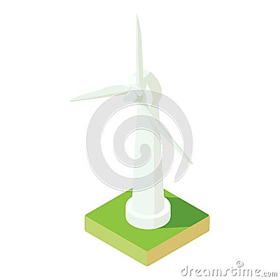 Modern wind turbine icon, isometric style Vector Illustration