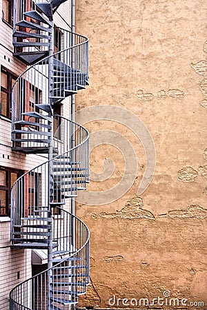 Modern winding stairs in Helsinki Stock Photo
