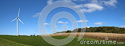 Modern Windmill Turbine, Wind Power, Green Energy Stock Photo