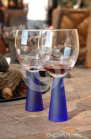 Modern Wine Glasses Stock Photo