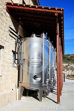 Modern wine vats Stock Photo