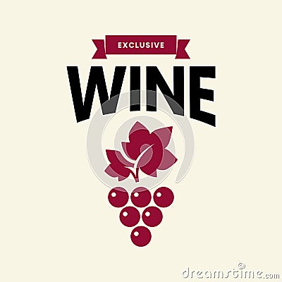 Modern wine vector logo sign for tavern, restaurant, house, shop, store, club and cellar isolated on light background Vector Illustration