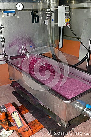 Modern winery fermenting process Stock Photo
