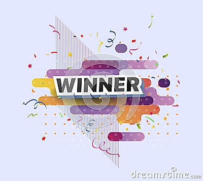 Modern winner banner Vector Illustration