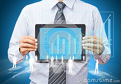 Modern wireless technology and social media Stock Photo