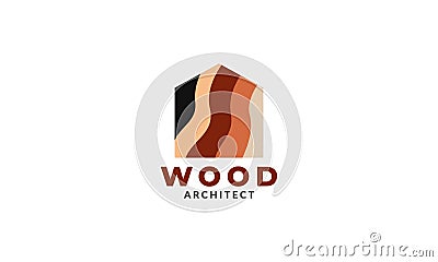 Modern wood home or house or real estate or flooring or roof logo design Vector Illustration