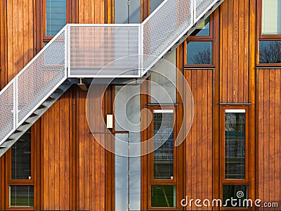 Modern wooden facade Stock Photo