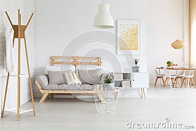 Modern wooden sofa Stock Photo