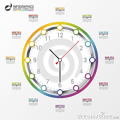 Modern work time management planning infographics. Vector Vector Illustration