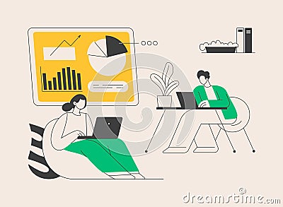 Modern workplace abstract concept vector illustration. Vector Illustration