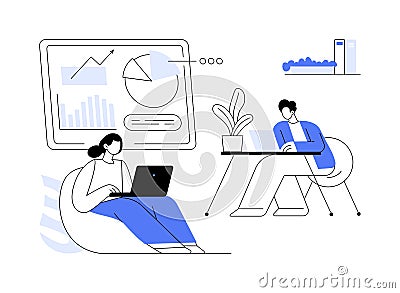 Modern workplace abstract concept vector illustration. Vector Illustration