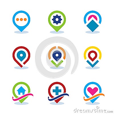 Modern World App Map Locator Social Internet Community Position Flat Icon. EPS10 Vector Illustration