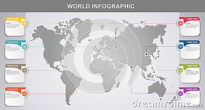 Modern World Infographic design element. Stock Photo