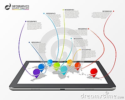 Modern world map connection concept. Infographic template Vector Illustration