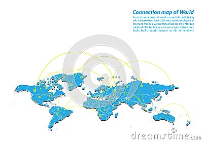 Modern of World Map connections network design, Best Internet Concept of World map business from concepts series Vector Illustration