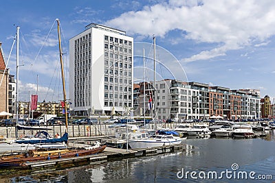 Modern, Yacht Harbor in Gdansk Editorial Stock Photo