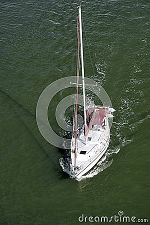 Modern yacht or sailing boat Editorial Stock Photo