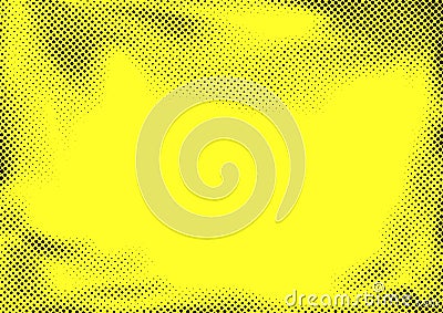 Modern yellow graphic background with dotted abstract grain pattern Vector Illustration