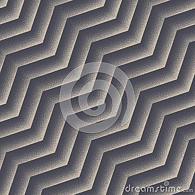 Modern Zig Zag Lines Seamless Pattern Vector Dotwork Dynamic Abstract Background Vector Illustration