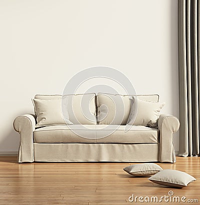 Moderne lichtgrijze bank in een contemprary woonkamer stock foto ... Beige woonkamer banken