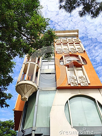 Modernist building at Barcelona Stock Photo