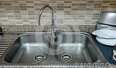 Modernize Kitchen sink Stock Photo